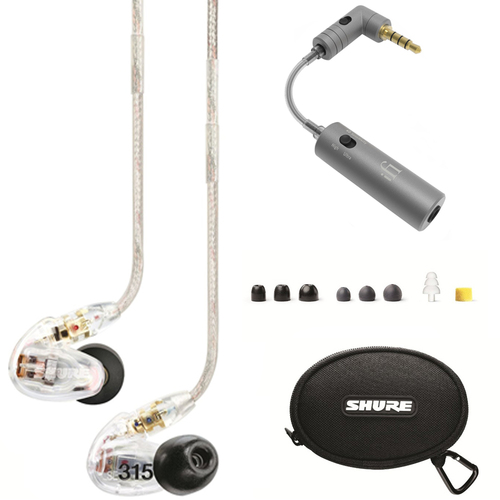 Shure Sound Isolating Earphones w/ HD MicroDriver & Tuned BassPort Clear w/ iEMATCH