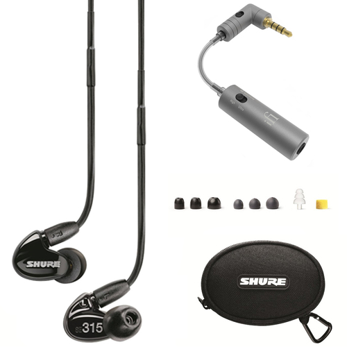Shure Sound Isolating Earphones w/ HD MicroDriver & Tuned BassPort Black w/ iEMATCH