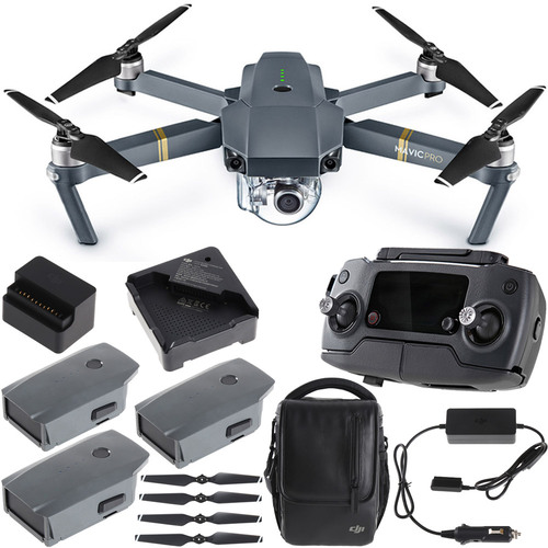 DJI Mavic Pro Quadcopter Drone Combo Pack with 4K Camera  4 Battery Bundle