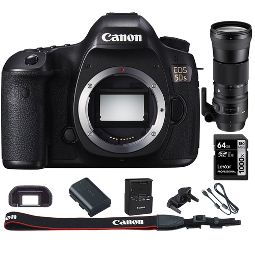 Canon EOS 5DS 50.6MP Digital SLR Camera (Body) + 150-600mm HSM Zoom Lens Kit