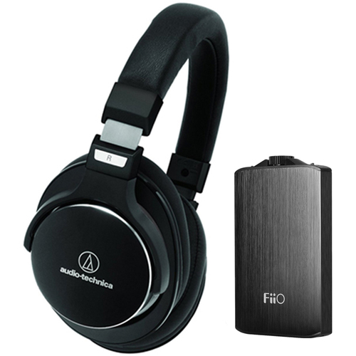 Audio-Technica SR7 SonicPro High-Resolution Noise Cancellation Headphones w/ FiiO A3 Amplifier