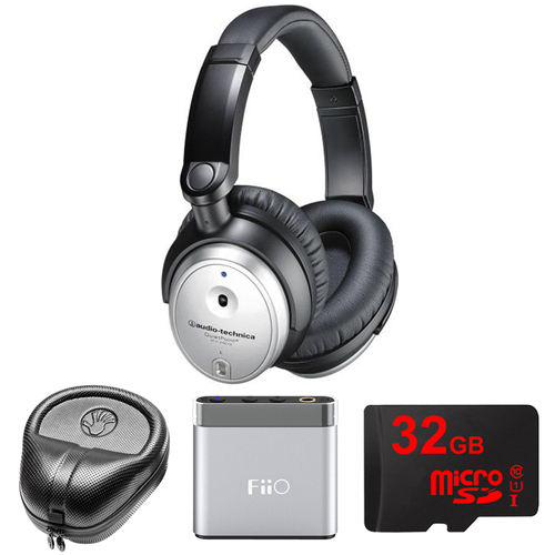 Audio-Technica QuietPoint Active Noise-Cancelling Headphones w/ FiiO A1 Amp. Bundle