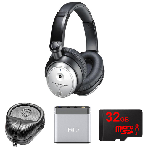 Audio-Technica QuietPoint Active Noise-Cancelling Headphones w/ FiiO Amp. Bundle