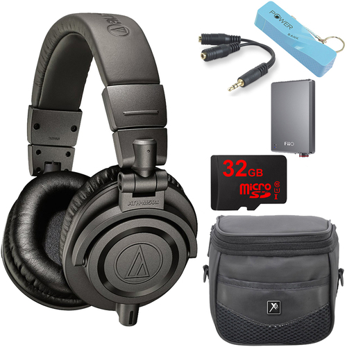 Audio-Technica ATH-M50xMG Limited Edition Professional Studio Monitor Headphones A5 Amp Bundle