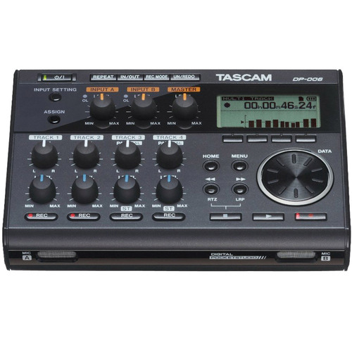 Tascam Compact Portastudio 6 Track Digital Recorder w/ Built In Microphone - DP-006