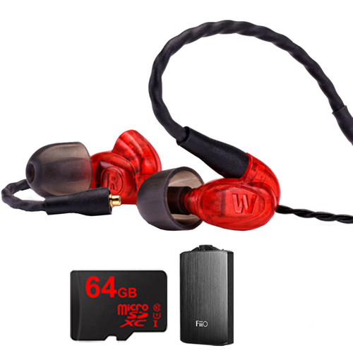 Westone UM Pro 10 High Performance In-ear Headphone (Red) - 78550 w/ FiiO A3 Amp Bundle