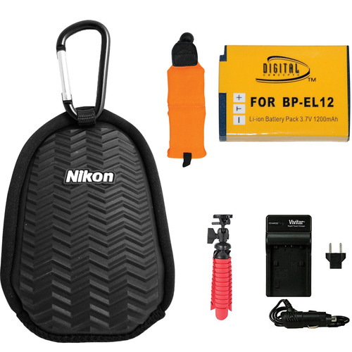 Nikon COOLPIX AW Digital Camera Case Bundle w/ Battery,Tripod, and Strap