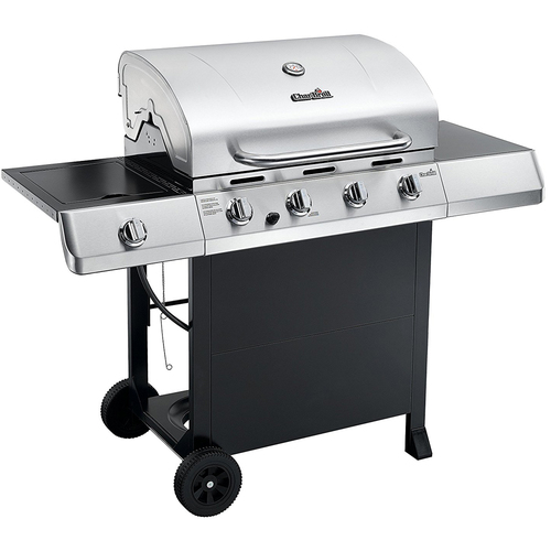 Char-Broil Classic 4-Burner Gas Grill w/ Side Burner - Stainless Steel & Electronic Igniter