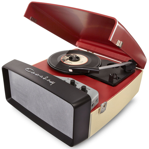 Crosley Collegiate Portable USB Turntable w/Built-In Speakers CR6010A-RE(Red) - OPEN BOX