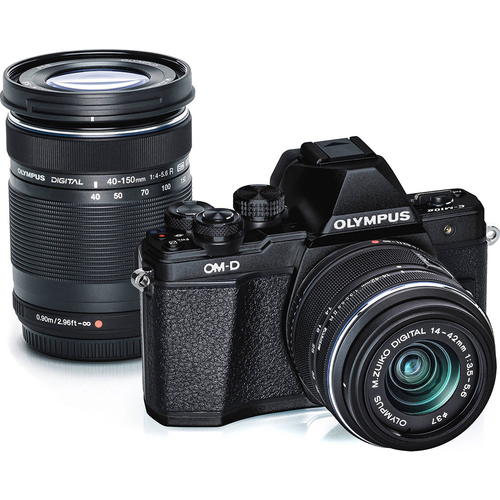 Olympus OM-D E-M10 Mark II Mirrorless Digital Camera Two Lens Kit (Black) - OPEN BOX