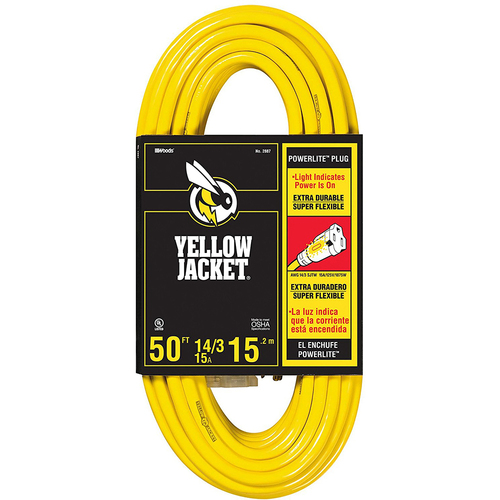 Coleman Cable 50-Feet SJTW Contractor Extension Cord with Lighted Ends - 2887