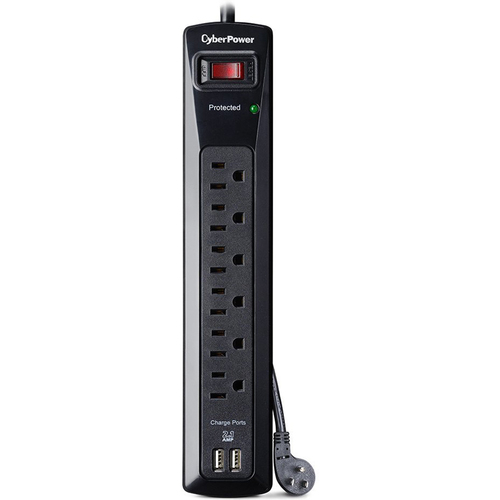 CyberPower 6-Outlet Professional Surge with 2 USB Charging Ports and 4' Cord - CSP604U