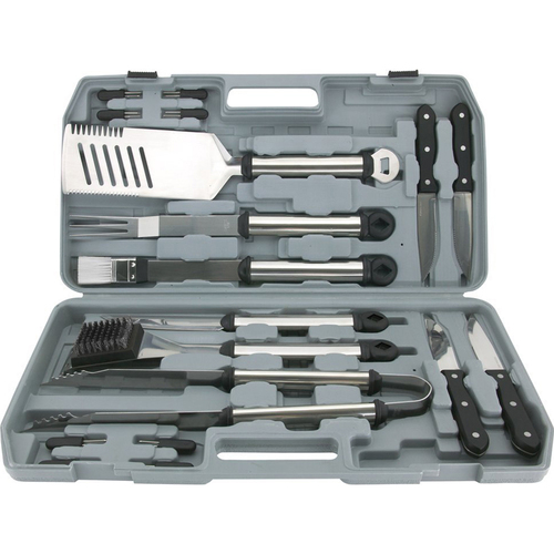Mr. Bar-B-Q 18-Piece Gourmet Stainless Steel Tool Set with Plastic Case - 02099X