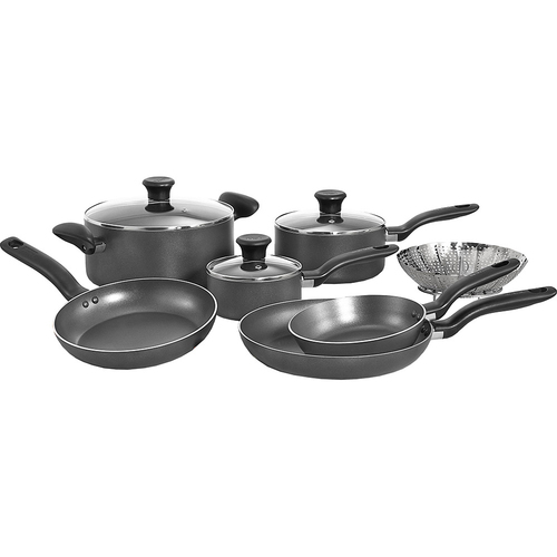 T-Fal 10-Piece Initiatives Cookware Set in Grey - A821SA94