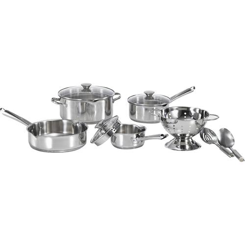 T-Fal 10-Piece Wearever Cook and Strain Stainless Steel Cookware Set - A834S984