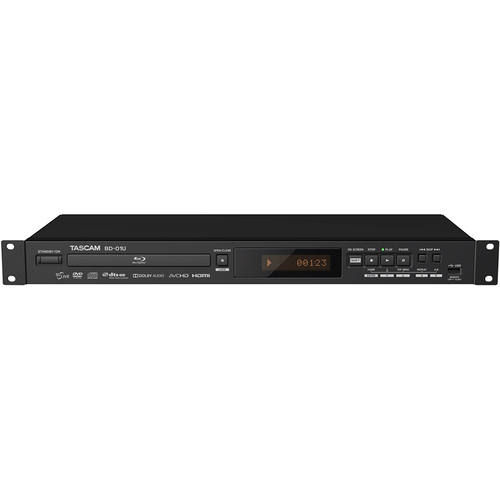 Tascam Rack-Mountable Blu-Ray Player w/Audio Formats Playback (BD-01U) - OPEN BOX