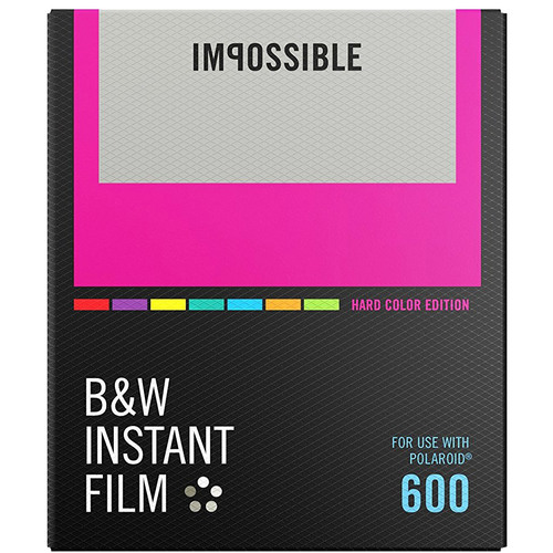 Impossible PRD-4523 Black & White Instant Film (Color Frame) for Polaroid 600-Type Cameras