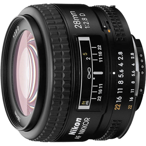 Nikon 28mm f/2.8D AF Nikkor Wide Angle Prime Lens with Nikon 5-Year USA Warranty