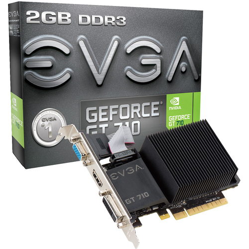 EVGA GeForce GT 710 2GB DDR3 64bit Dual Slot Graphics Card - 02G-P3-2712-KR