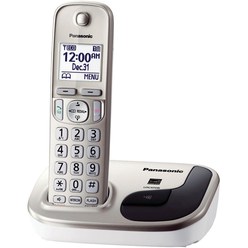 Panasonic 1.6` LCD Cordless Phone in White with 1 Handset- KX-TGD210N