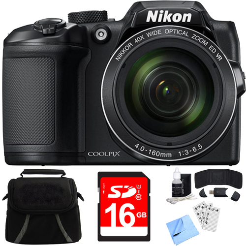 Nikon COOLPIX B500 16MP 40x Optical Zoom Digital Camera w/ Built-in Wi-Fi 16GB Bundle
