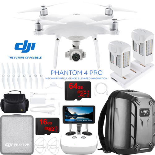 DJI Phantom 4 Pro Plus Quadcopter Drone + Extra Battery; Charging Hub & Backpack