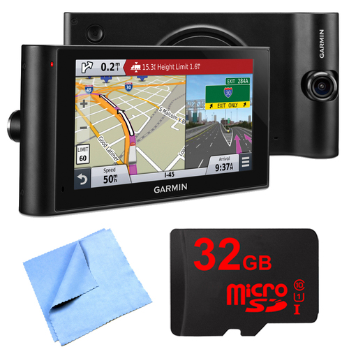 Garmin dezlCam LMTHD 6` GPS Truck Navigator w/ Dash Cam 32GB Micro SD Card Bundle
