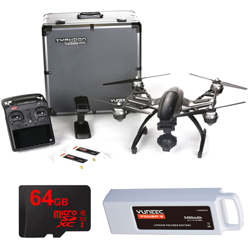 Yuneec Typhoon Q500 4K Quadcopter Drone UHD Kit with 2 Batteries, Case, 64GB Card