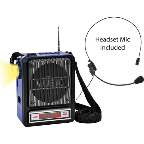 Technical Pro Rechargeable Bluetooth Speaker with Wired Headset Mic & LED Torch Light WASP100