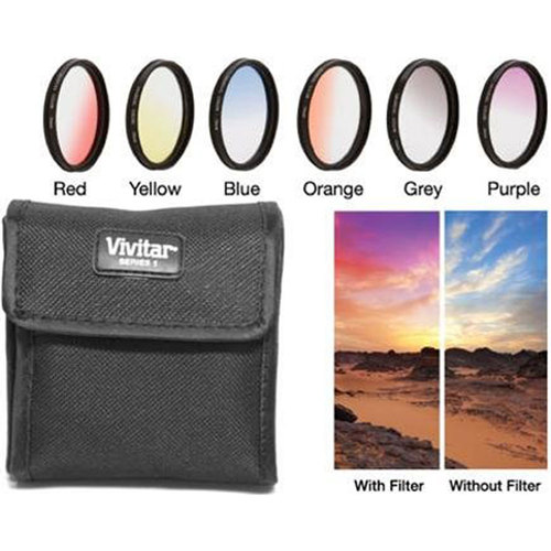 49mm Graduated Color Multicoated Six Piece Filter Set with Fold-Up Filter Case