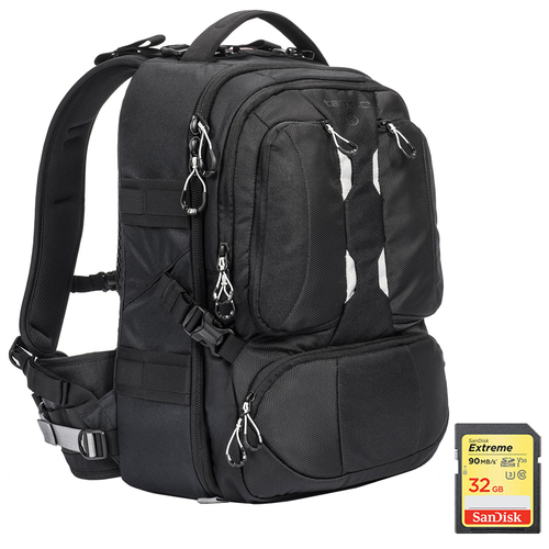 Tamrac ANVIL Slim 15 Photo DSLR Camera and Laptop Backpack (Black) + 32GB Memory Card