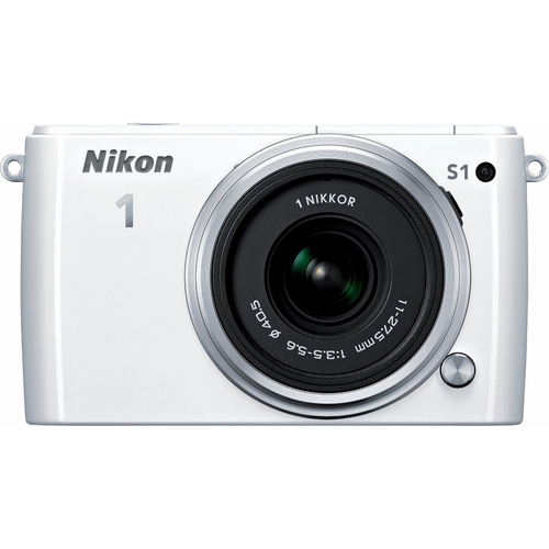 Nikon 1 S1 10.1MP White Digital Camera with 11-27.5mm Lens Factory Refurbished