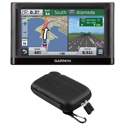 Garmin nuvi 55LM GPS Navigation System with Lifetime Maps 5` Display Case Bundle