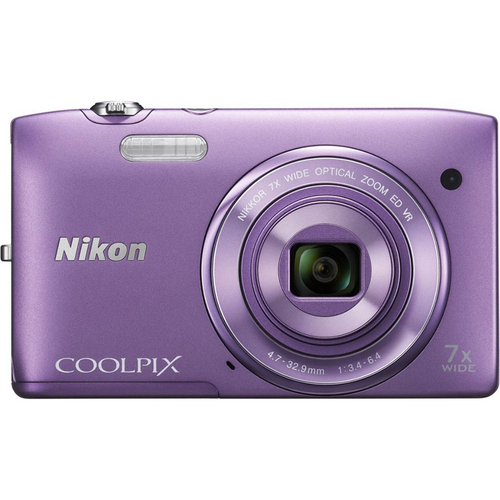 Nikon COOLPIX S3500 20.1MP Digital Camera w/ 720p HD Video (Purple) Refurbished