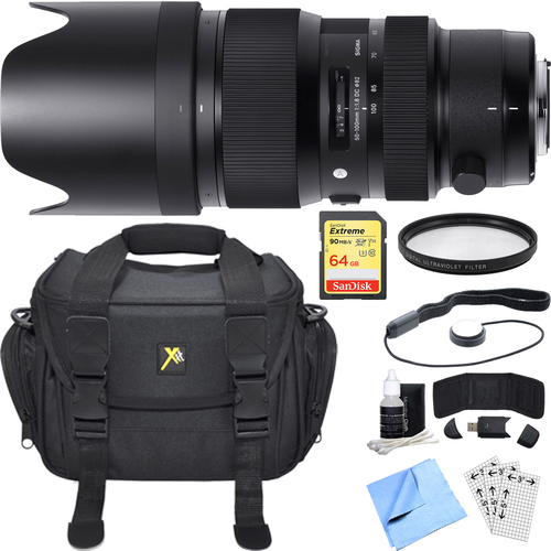 Sigma 50-100mm f/1.8 DC HSM Lens for Canon Mount Essential Accessory Bundle