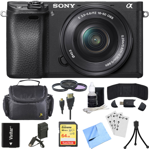 Sony ILCE-6300 a6300 4K Mirrorless Camera with 16-50mm Power Zoom Accessory Bundle