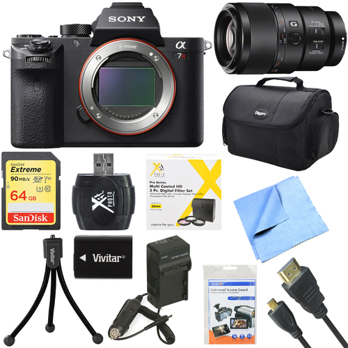 Sony a7R II Full-frame Mirrorless Interchangeable 42.4MP Camera Body 90mm Lens Bundle