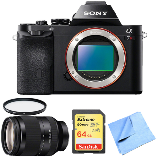 Sony A7R (Alpha 7R) Interchangeable Lens Camera Body 24-240mm Zoom Lens Bundle