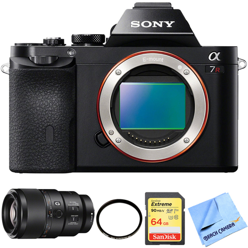 Sony A7R (Alpha 7R) Interchangeable Lens Camera Body 90mm Macro Lens Bundle