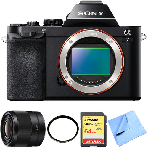 Sony a7 Full-Frame Interchangeable Lens Digital Camera 28mm Prime Lens Bundle