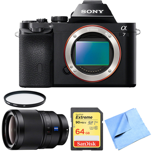 Sony a7 Full-Frame Interchangeable Lens Digital Camera 35mm Prime Lens Bundle