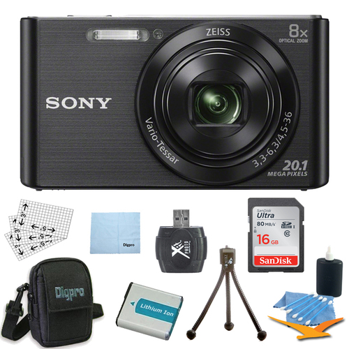 Sony DSC-W830 Cyber-shot Black Digital Camera Bundle