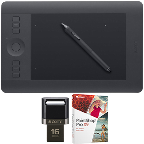 Wacom Intuos Pro Pen & Touch Tablet Medium Creative Bundle 16GB USB/Corel Paint