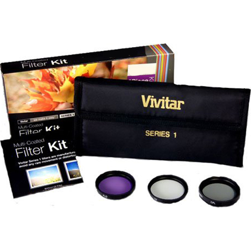 Vivitar 43mm UV, Polarizer & FLD Deluxe Filter kit (set of 3 + carrying case) FK-43