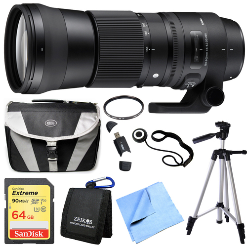 Sigma 150-600mm F5-6.3 DG OS HSM Zoom Lens (Contemporary) for Nikon DSLR Camera Bundle