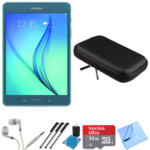Samsung Galaxy Tab A 8-Inch Tablet (16 GB, Smoky Blue) 32GB Memory Card Bundle