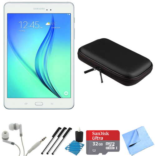 Samsung Galaxy Tab A SM-T350NZWAXAR 8-Inch Tablet (16 GB, White) 32GB Memory Card Bundle