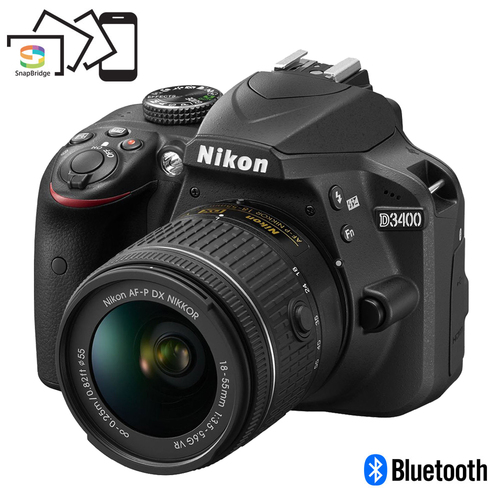 Nikon D3400 24.2 MP DSLR Camera with 18-55mm VR Lens Kit (Black) Refurbished
