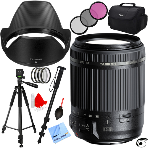Tamron 18-200mm Di II VC All-In-One Zoom Lens for Canon Mount w/ Pro Accessory Bundle