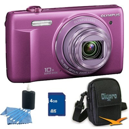 Olympus 4 GB Kit VR-340 16MP 10x Opt Zoom 3-inch LCD Digital Camera - Purple